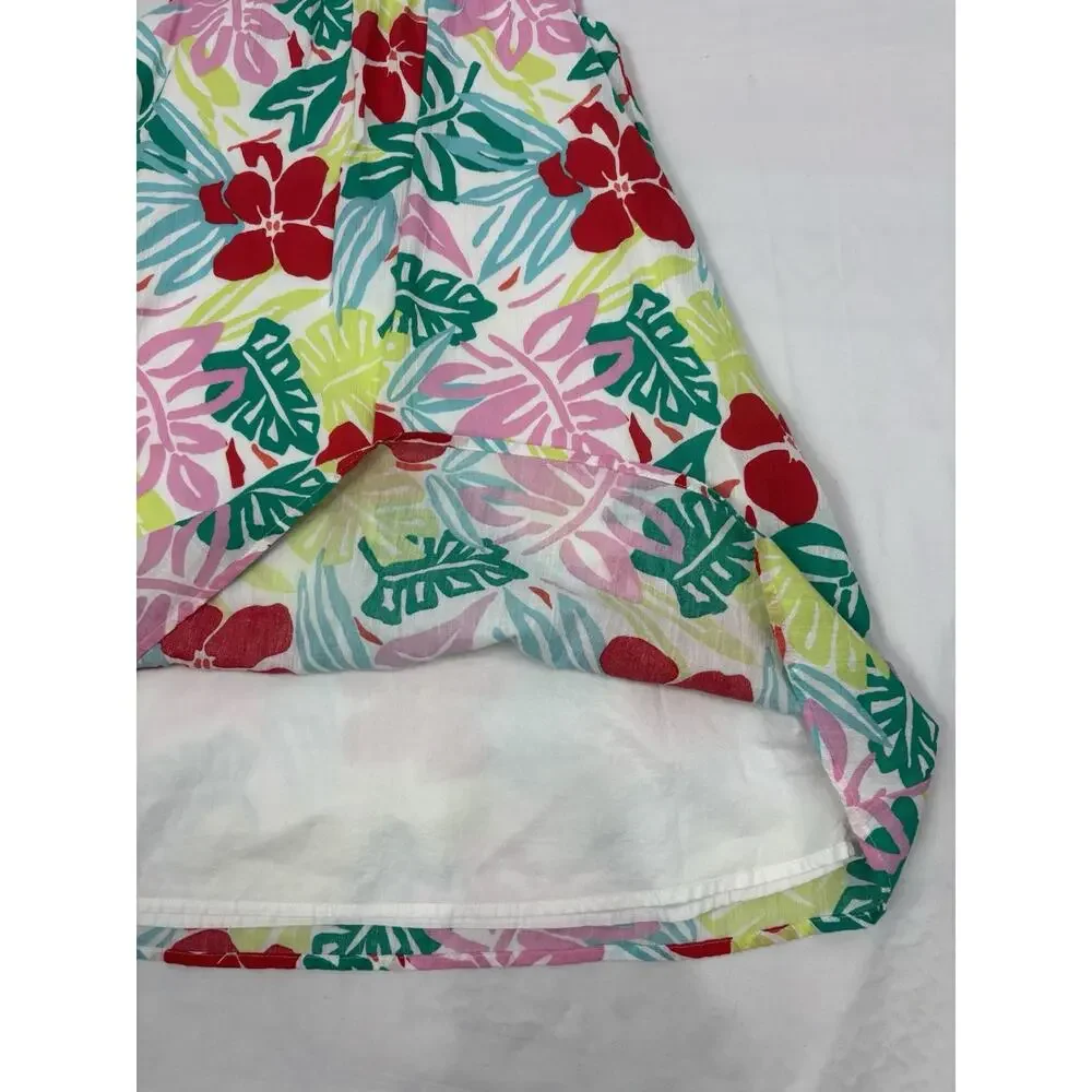 Crewcuts by J.Crew Girls Island Floral Trapeze Dress Tropical Hibiscus Sz 10